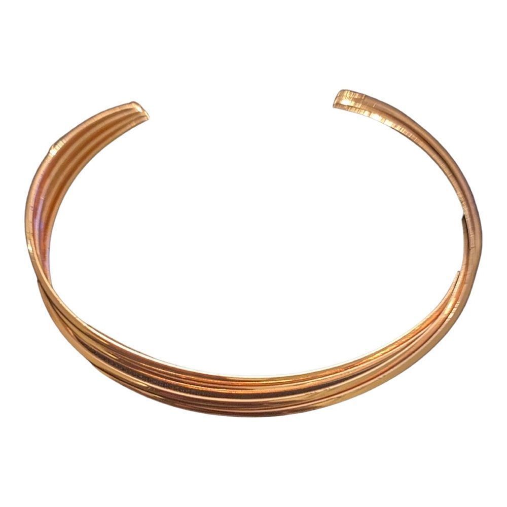 Gold Brass Open Cuff Bracelet